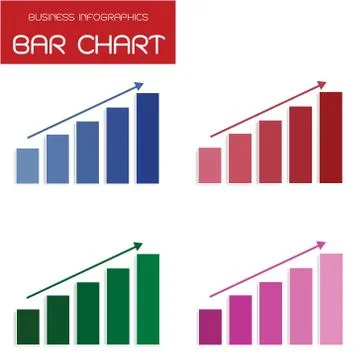 Vector Set of Bar Chart Infographics Background Illustrazione stock