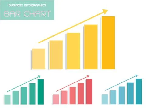 Vector Set of Bar Chart Infographics Background Stock Illustration