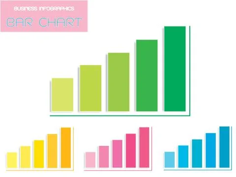 Vector Set of Bar Chart Infographics Background Stock Illustration