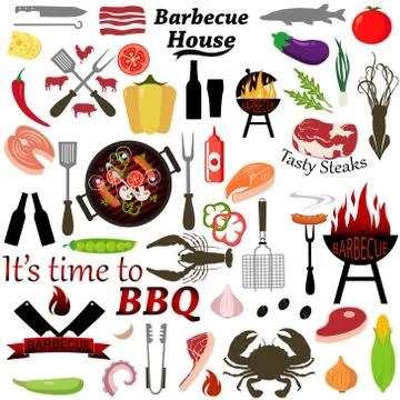 Vector set of barbecue Stock Illustration