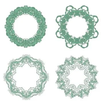 Vector Set of Baroque Lace Frame Stock Illustration