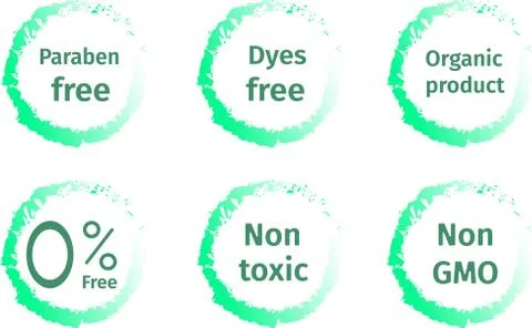 Vector set with basic labels for cosmetics. Icons in one style. イラスト素材
