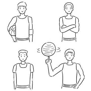 Vector set of basketball player Stock Illustration