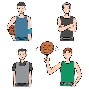 Vector set of basketball player Stock Illustration