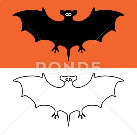 Vector set of bat symbols, scary vampires of wildlife concept: Graphic ...