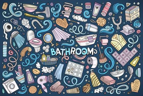 Vector set of Bathroom objects Illustrazione stock