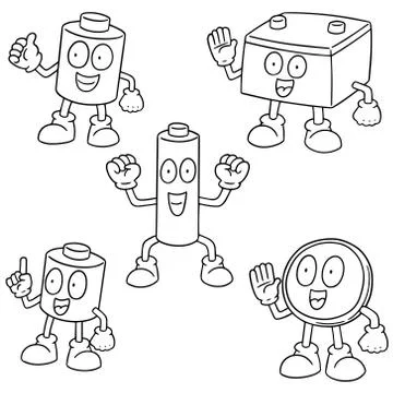 Vector set of battery Stock Illustration