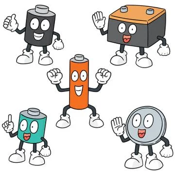 Vector set of battery Stock Illustration