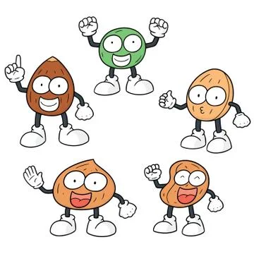 Vector set of beans cartoon Stock Illustration