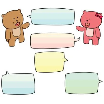 Vector set of bear talking Stock Illustration