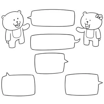 Vector set of bear talking Stock Illustration