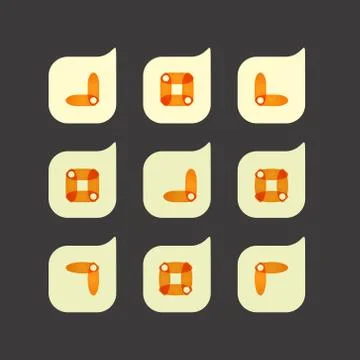 Vector set of beautiful abstract color icons Stock Illustration