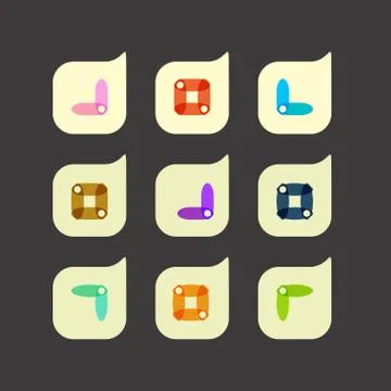 Vector set of beautiful abstract color icons Stock Illustration