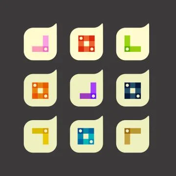 Vector set of beautiful abstract color icons Stock Illustration