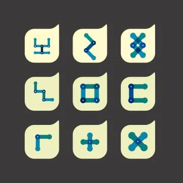 Vector set of beautiful abstract color icons Illustrazione stock