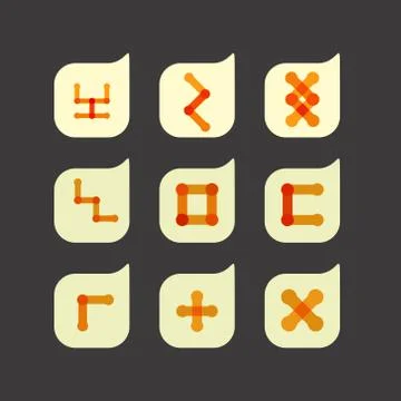Vector set of beautiful abstract color icons Stock Illustration