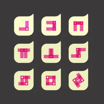Vector set of beautiful abstract color icons Stock Illustration