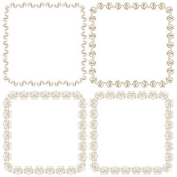 Vector set of beautiful square frames Stock Illustration