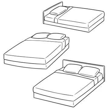 Vector set of bed Stock Illustration