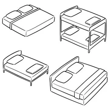 Vector set of bed Stock Illustration
