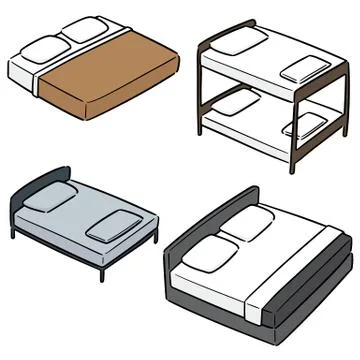 Vector set of bed Stock Illustration