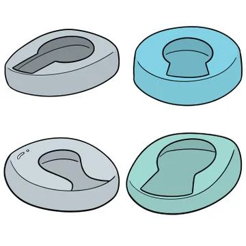 Vector set of bedpan Stock Illustration