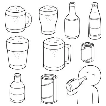 Vector set of beers Stock Illustration