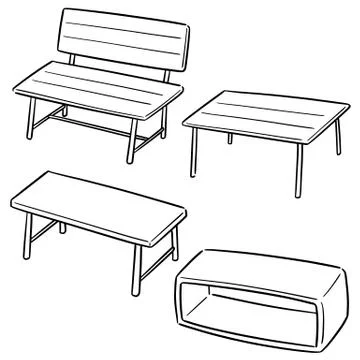Vector set of bench Stock Illustration