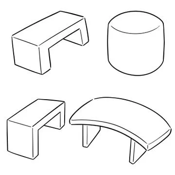 Vector set of bench Stock Illustration