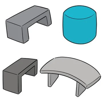 Vector set of bench Stock Illustration