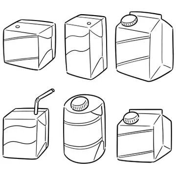 Vector set of beverage box Illustrazione stock