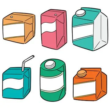 Vector set of beverage box Stock Illustration
