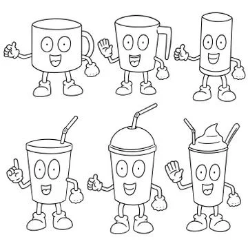 Vector set of beverage cup Stock Illustration