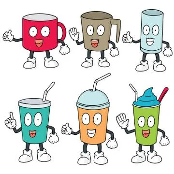 Vector set of beverage cup Stock Illustration