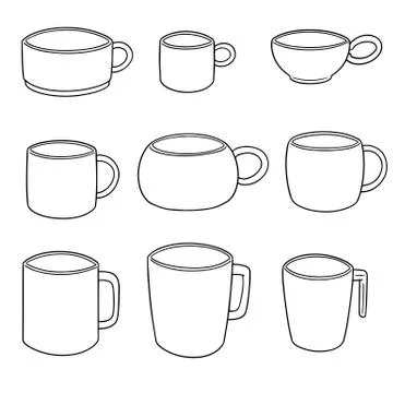 Vector set of beverage cup Stock Illustration
