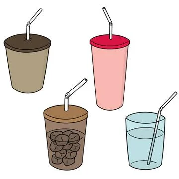 Vector set of beverage cup Stock Illustration