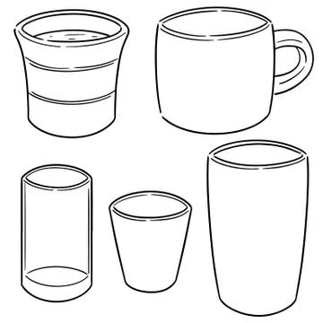Vector set of beverage cup Stock Illustration