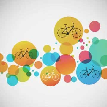 Vector set of bicycle on colored backgrounds Stock Illustration