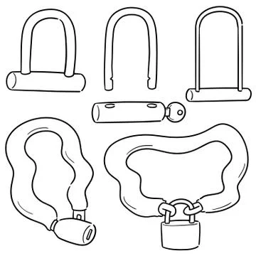 Vector set of bicycle lock Stock Illustration