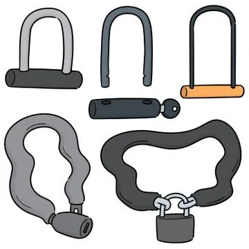 Vector set of bicycle lock Stock Illustration