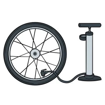 Vector set of bicycle pump Stock Illustration