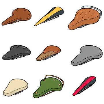 Vector set of bicycle saddle Stock Illustration