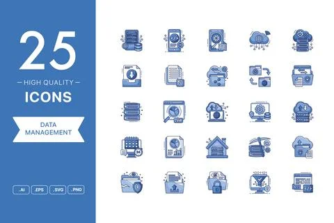 Vector set of Big Data icons Stock Illustration