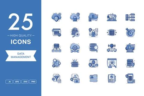 Vector set of Big Data icons Stock Illustration
