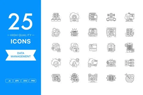Vector set of Big Data icons Stock Illustration