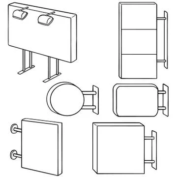 Vector set of billboard Stock Illustration