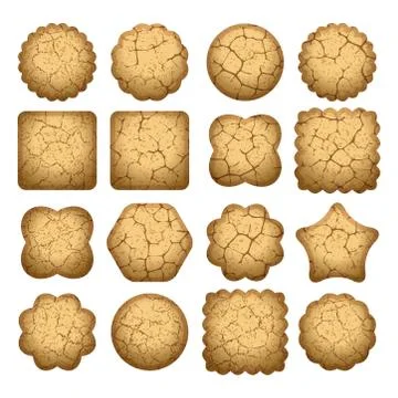 Vector set of biscuit cookies Stock Illustration
