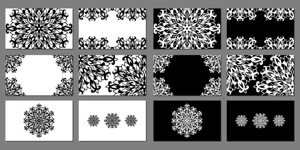 Vector set of black and white business cards Stock Illustration