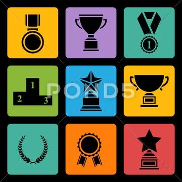 Vector set black avards Illustrazione stock