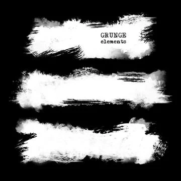 Vector set of black brush strokes. Stock Illustration